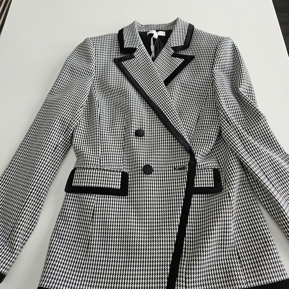 Preston & York Black and White Checkered Blazer